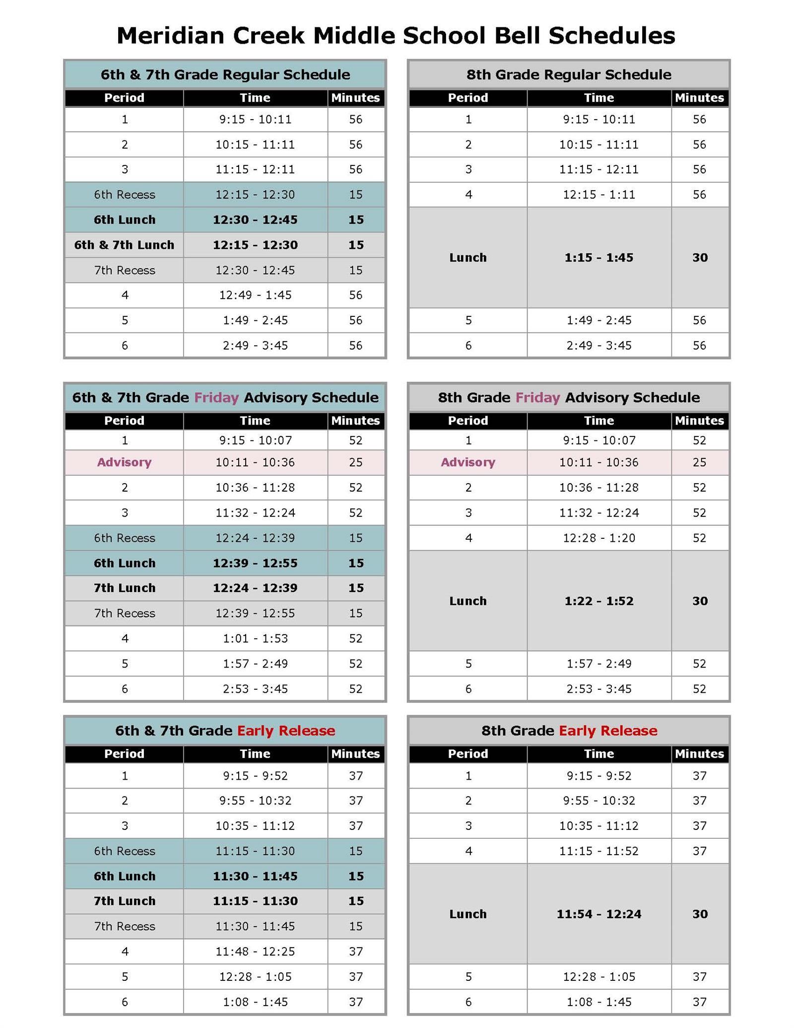 Bell Schedule